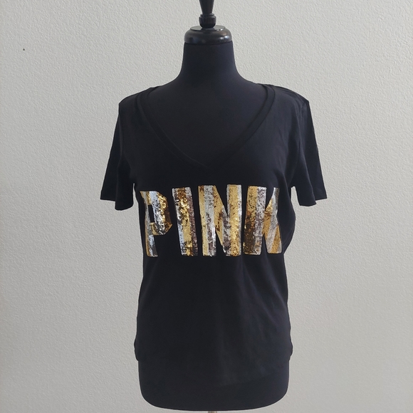 PINK Victoria's Secret Tops - Pink  Sequins T-shirt